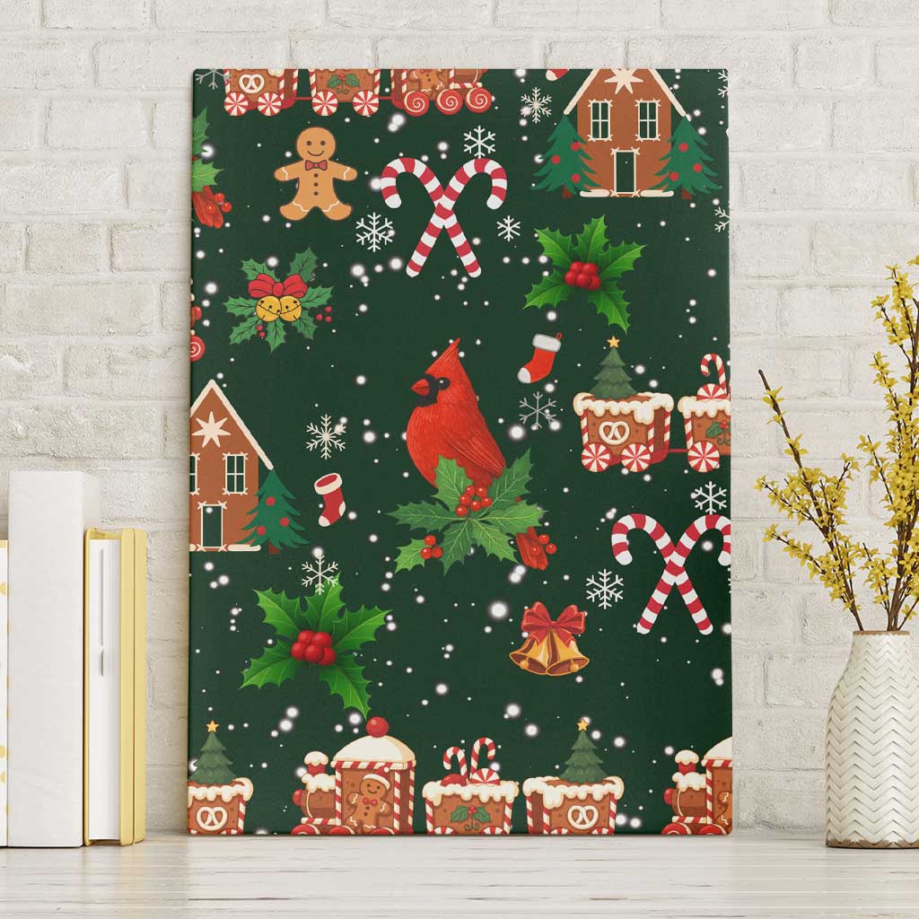 Love Cardinal Xmas Christmas Canvas Wall Art Xmas Holiday Patterns - Wonder Print Shop