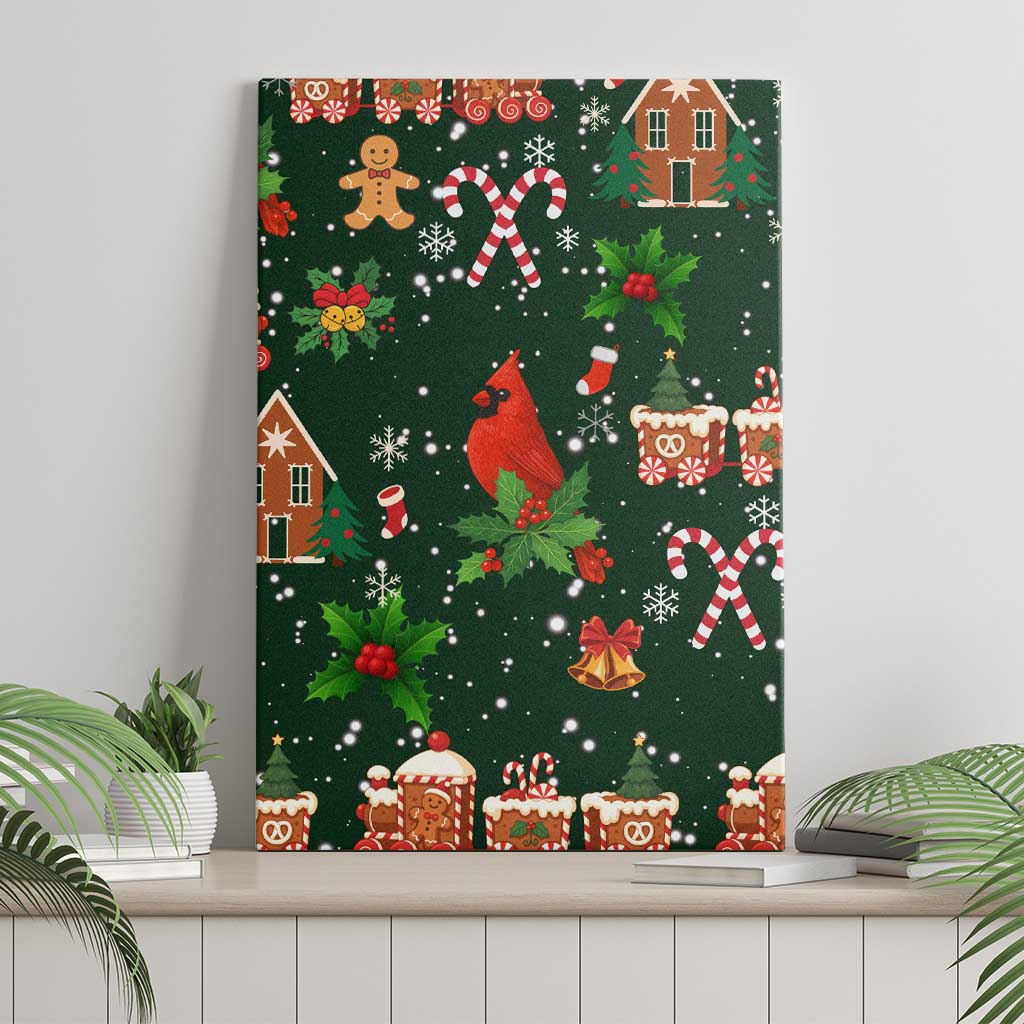 Love Cardinal Xmas Christmas Canvas Wall Art Xmas Holiday Patterns - Wonder Print Shop
