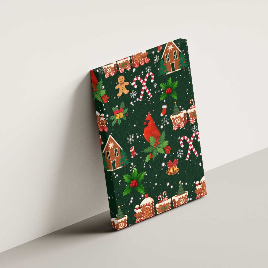 Love Cardinal Xmas Christmas Canvas Wall Art Xmas Holiday Patterns - Wonder Print Shop
