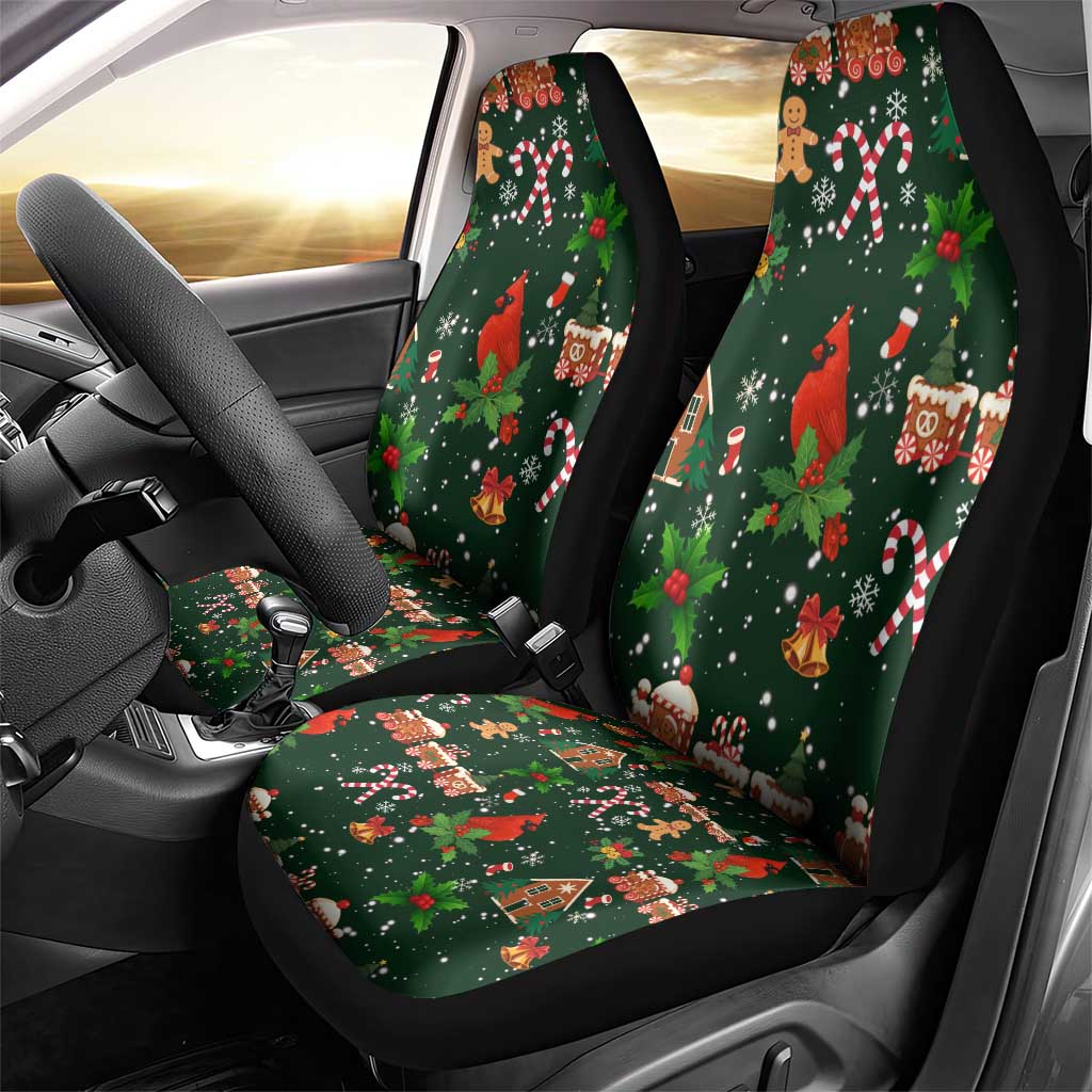 Love Cardinal Xmas Christmas Car Seat Cover Xmas Holiday Patterns - Wonder Print Shop