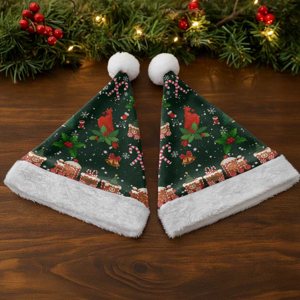 Love Cardinal Xmas Christmas Santa Hat Xmas Holiday Patterns - Wonder Print Shop
