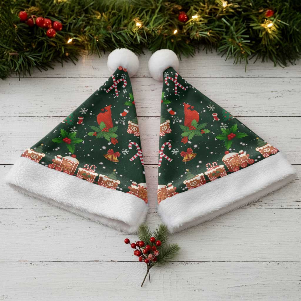 Love Cardinal Xmas Christmas Santa Hat Xmas Holiday Patterns - Wonder Print Shop