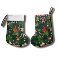 Love Cardinal Xmas Christmas Stocking Xmas Holiday Patterns - Wonder Print Shop