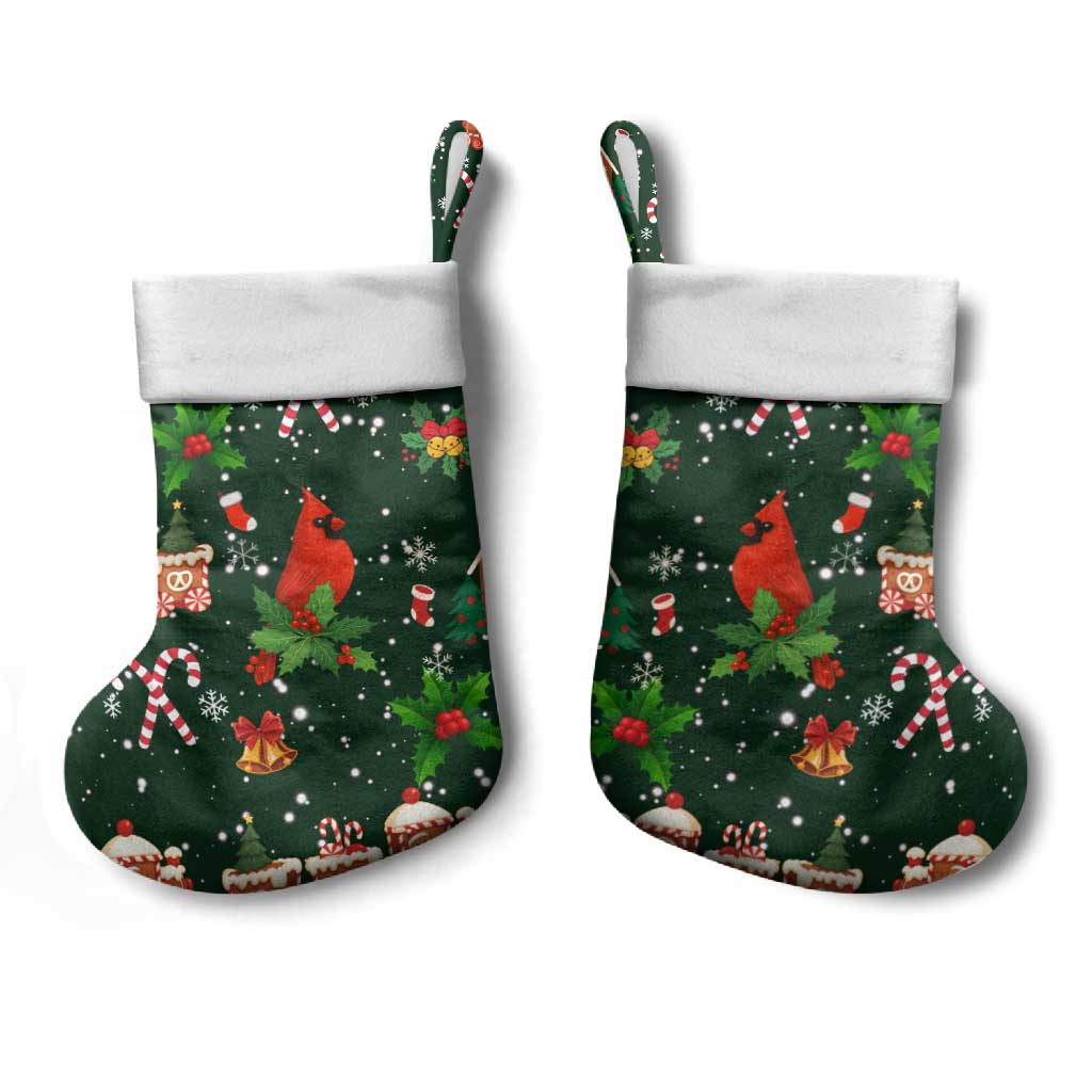 Love Cardinal Xmas Christmas Stocking Xmas Holiday Patterns - Wonder Print Shop