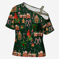 Love Cardinal Xmas Christmas Cross Shoulder Shirt Xmas Holiday Patterns - Wonder Print Shop