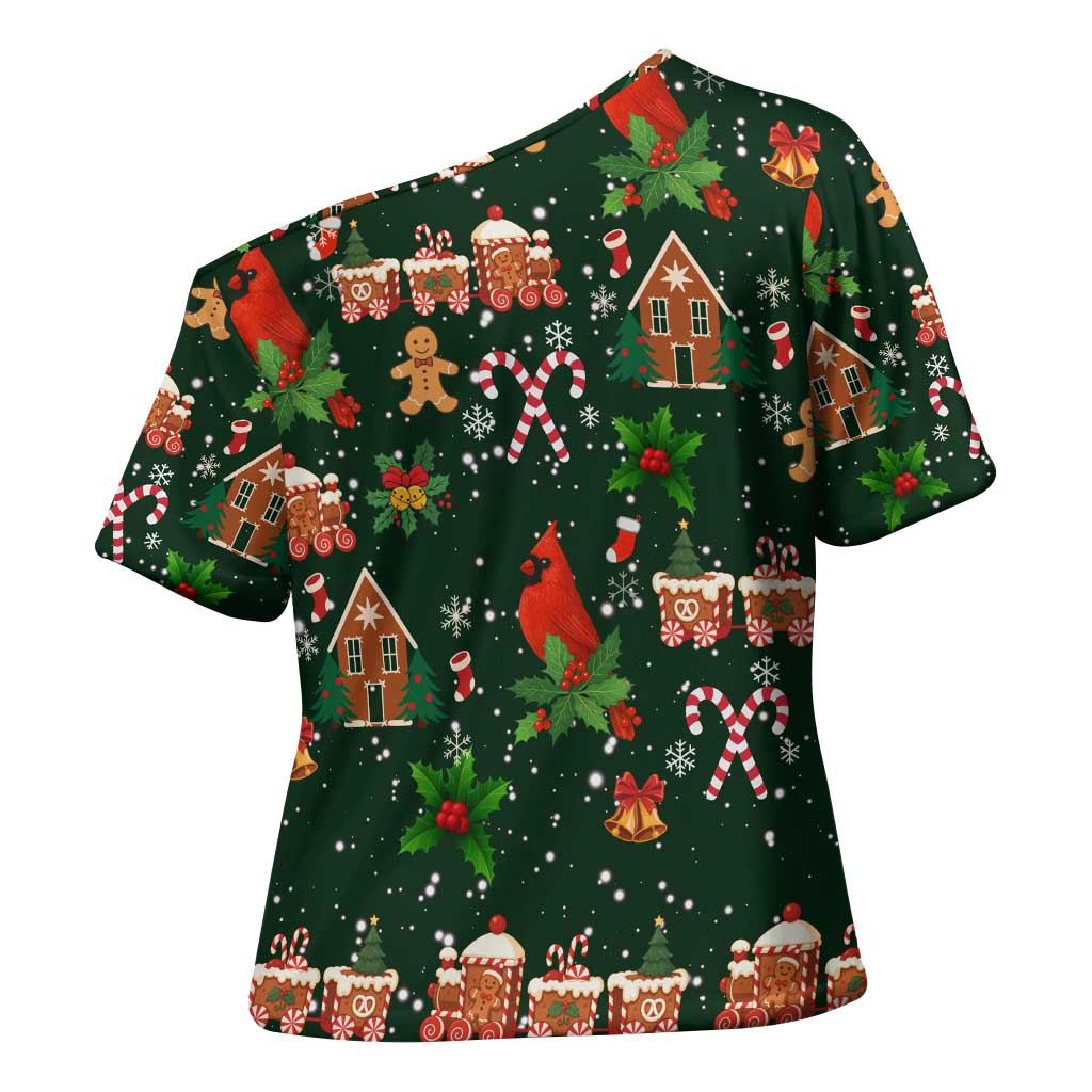 Love Cardinal Xmas Christmas Cross Shoulder Shirt Xmas Holiday Patterns - Wonder Print Shop