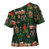Love Cardinal Xmas Christmas Cross Shoulder Shirt Xmas Holiday Patterns - Wonder Print Shop