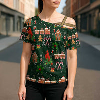 Love Cardinal Xmas Christmas Cross Shoulder Shirt Xmas Holiday Patterns - Wonder Print Shop