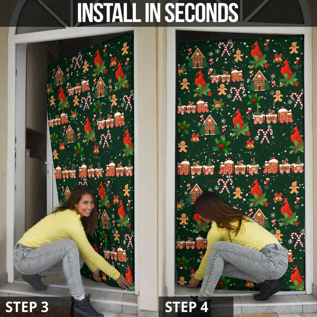 Love Cardinal Xmas Christmas Door Cover Xmas Holiday Patterns - Wonder Print Shop