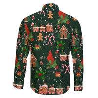 Love Cardinal Xmas Christmas Family Matching Off The Shoulder Long Sleeve Dress and Hawaiian Shirt Xmas Holiday Patterns - Wonder Print Shop