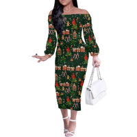 Love Cardinal Xmas Christmas Family Matching Off The Shoulder Long Sleeve Dress and Hawaiian Shirt Xmas Holiday Patterns - Wonder Print Shop