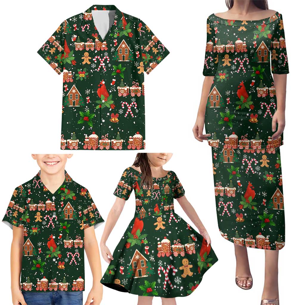 Love Cardinal Xmas Christmas Family Matching Puletasi and Hawaiian Shirt Xmas Holiday Patterns - Wonder Print Shop