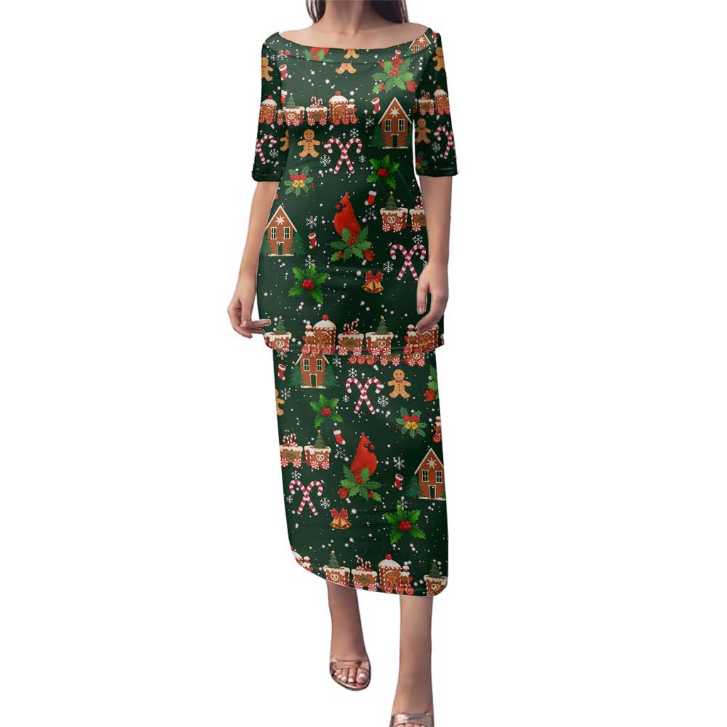 Love Cardinal Xmas Christmas Family Matching Puletasi and Hawaiian Shirt Xmas Holiday Patterns - Wonder Print Shop