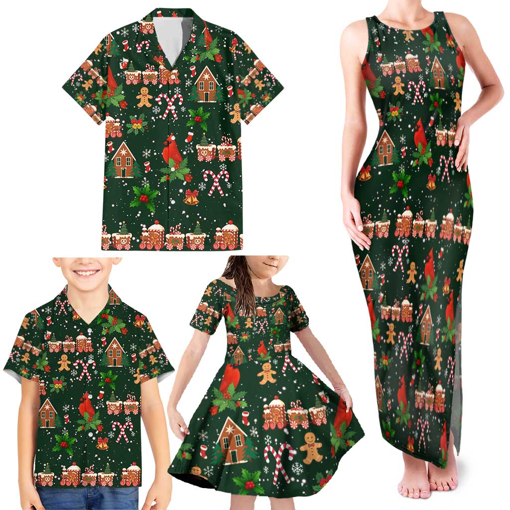 Love Cardinal Xmas Christmas Family Matching Tank Maxi Dress and Hawaiian Shirt Xmas Holiday Patterns - Wonder Print Shop
