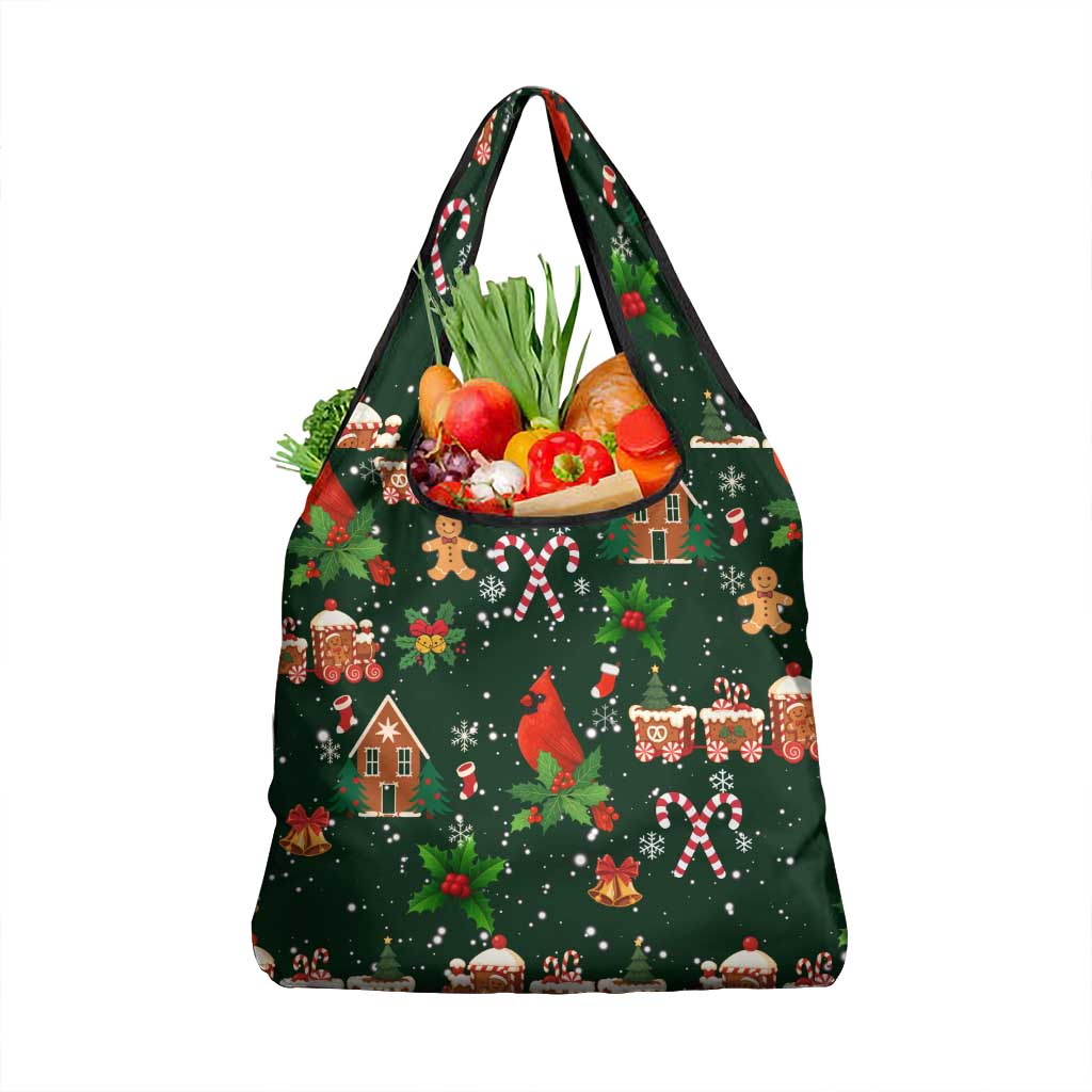 Love Cardinal Xmas Christmas Grocery Bag Xmas Holiday Patterns - Wonder Print Shop
