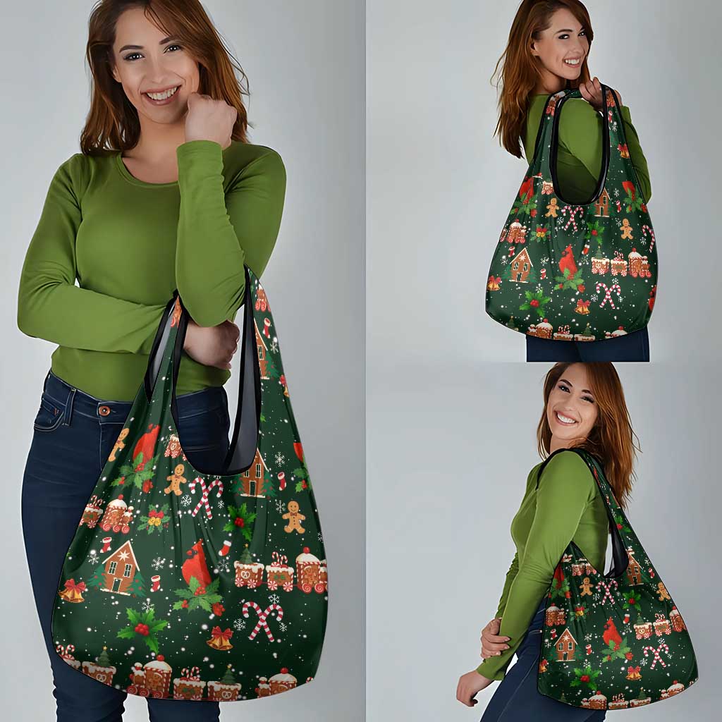 Love Cardinal Xmas Christmas Grocery Bag Xmas Holiday Patterns - Wonder Print Shop