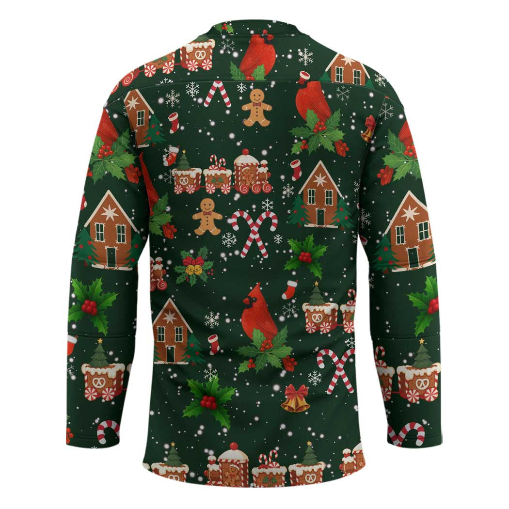 Love Cardinal Xmas Christmas Hockey Jersey Xmas Holiday Patterns - Wonder Print Shop