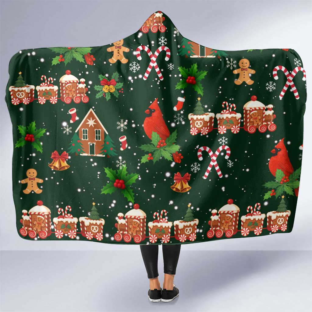 Love Cardinal Xmas Christmas Hooded Blanket Xmas Holiday Patterns - Wonder Print Shop