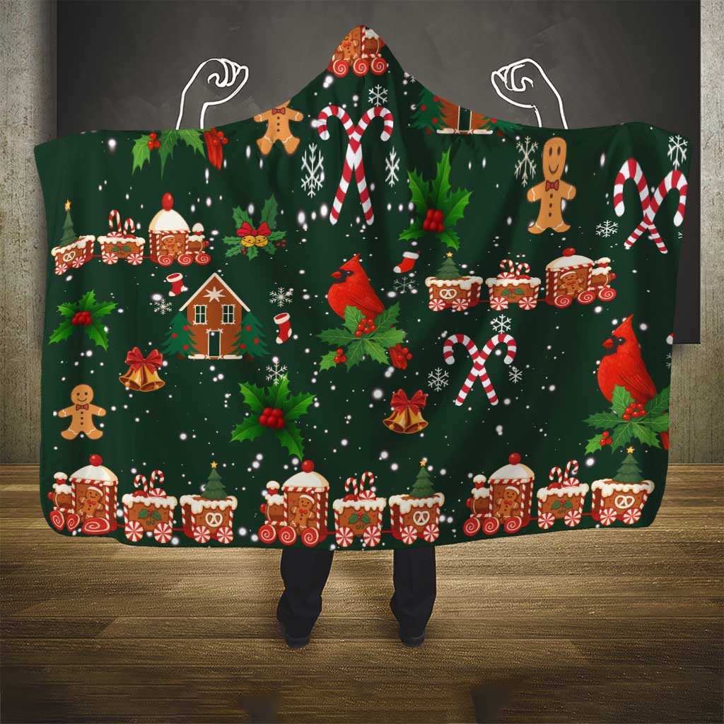 Love Cardinal Xmas Christmas Hooded Blanket Xmas Holiday Patterns - Wonder Print Shop