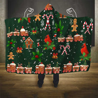 Love Cardinal Xmas Christmas Hooded Blanket Xmas Holiday Patterns - Wonder Print Shop