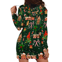 Love Cardinal Xmas Christmas Hoodie Dress Xmas Holiday Patterns - Wonder Print Shop