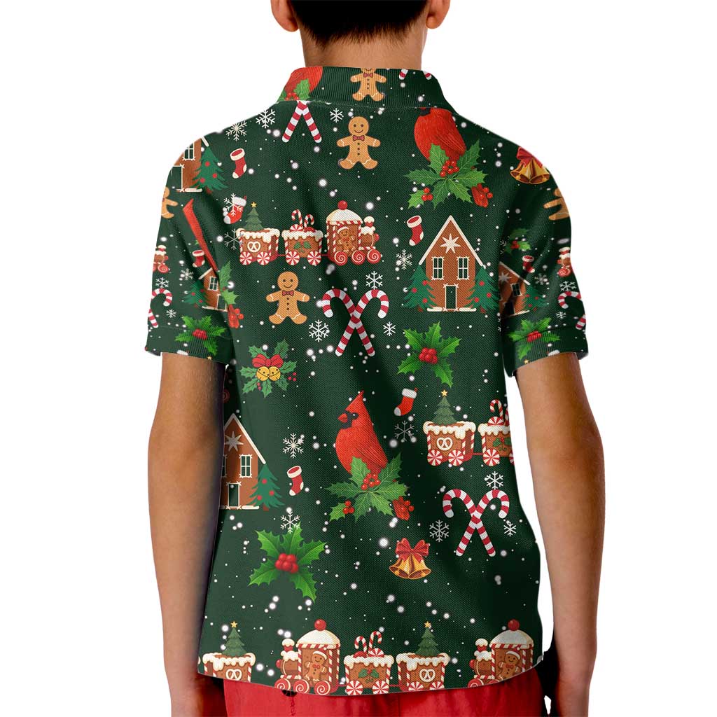 Love Cardinal Xmas Christmas Kid Polo Shirt Xmas Holiday Patterns - Wonder Print Shop