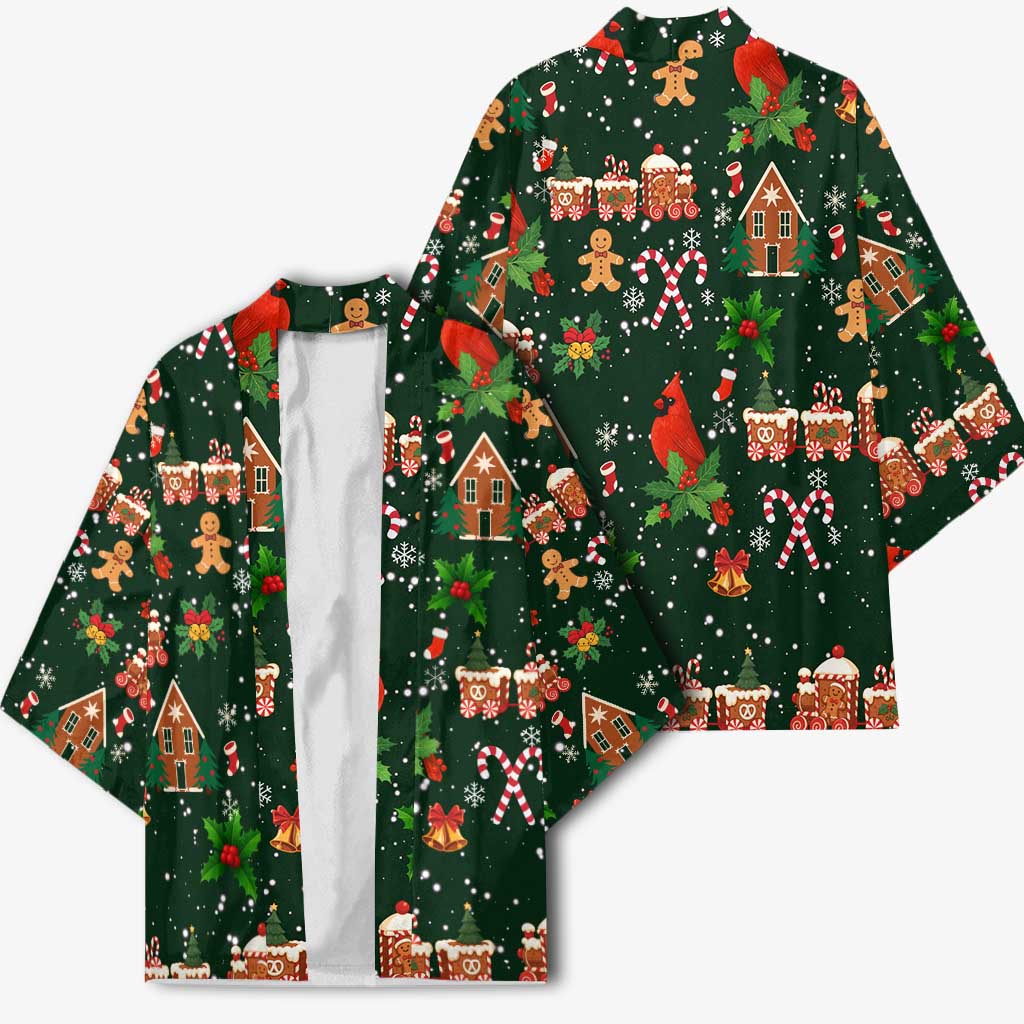 Love Cardinal Xmas Christmas Kimono Xmas Holiday Patterns - Wonder Print Shop