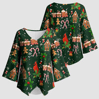 Love Cardinal Xmas Christmas Kimono Sleeve Blouse Xmas Holiday Patterns - Wonder Print Shop