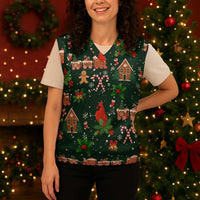 Love Cardinal Xmas Christmas Knitted V-Neck Vest Xmas Holiday Patterns - Wonder Print Shop