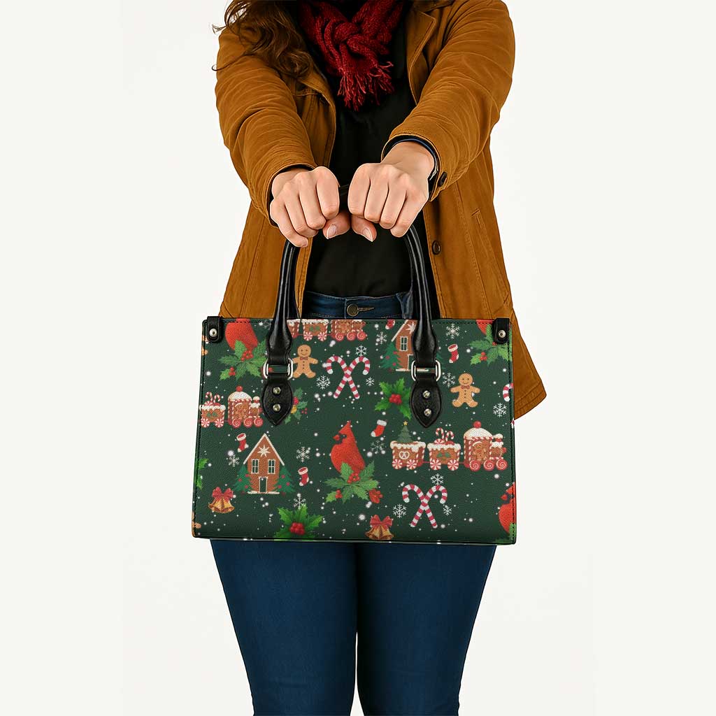 Love Cardinal Xmas Christmas Leather Bag Xmas Holiday Patterns - Wonder Print Shop