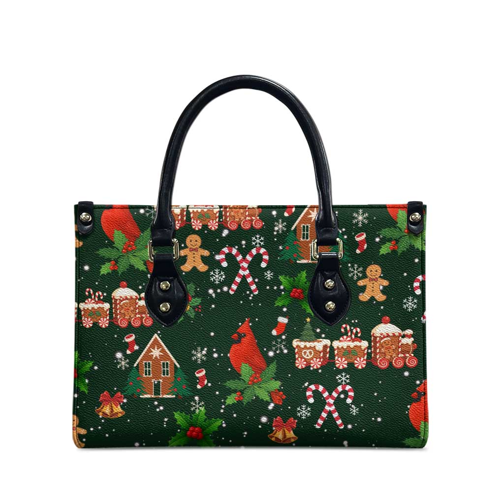 Love Cardinal Xmas Christmas Leather Bag Xmas Holiday Patterns - Wonder Print Shop