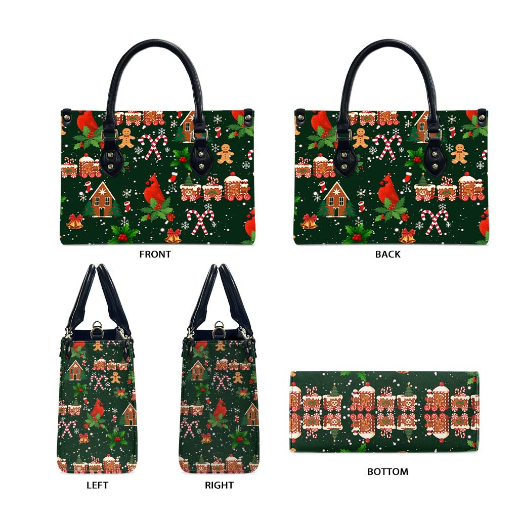Love Cardinal Xmas Christmas Leather Bag Xmas Holiday Patterns - Wonder Print Shop