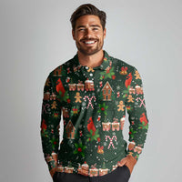 Love Cardinal Xmas Christmas Long Sleeve Polo Shirt Xmas Holiday Patterns - Wonder Print Shop