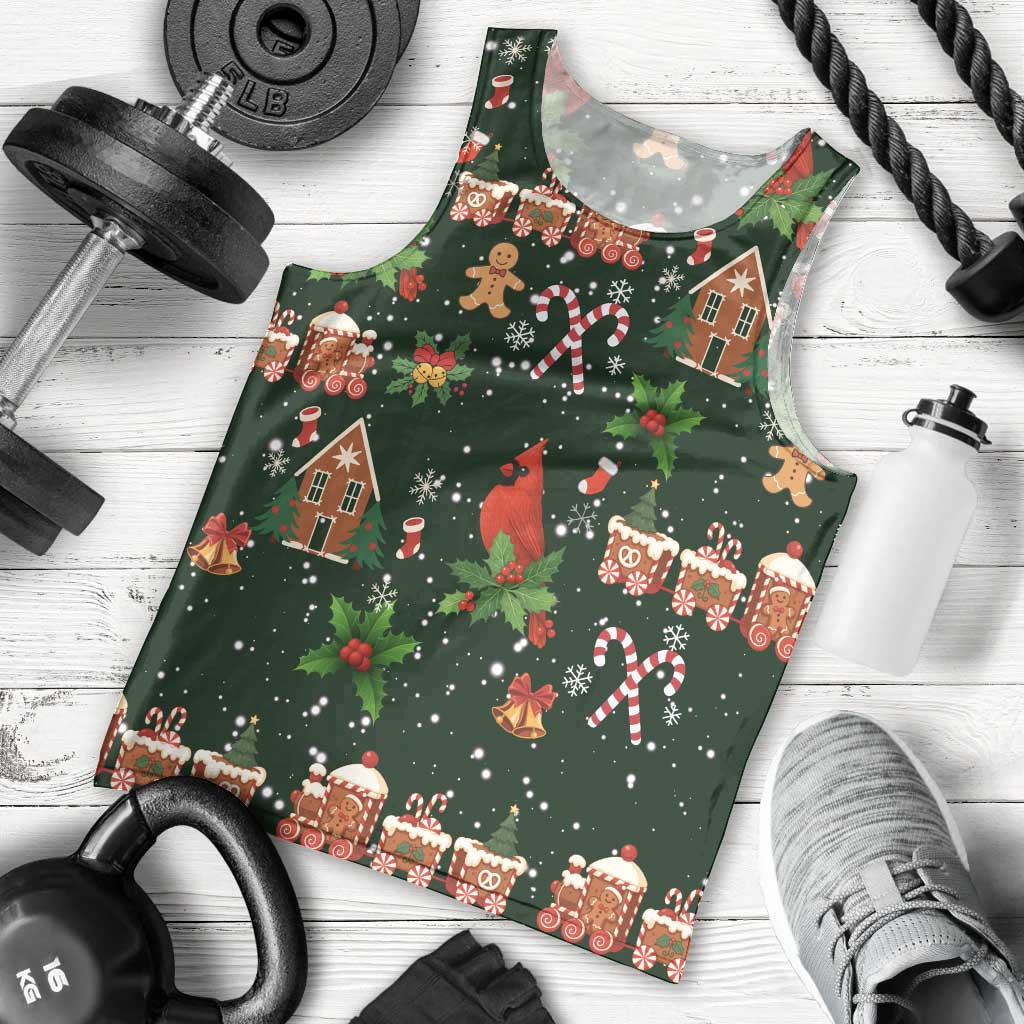 Love Cardinal Xmas Christmas Men Tank Top Xmas Holiday Patterns - Wonder Print Shop