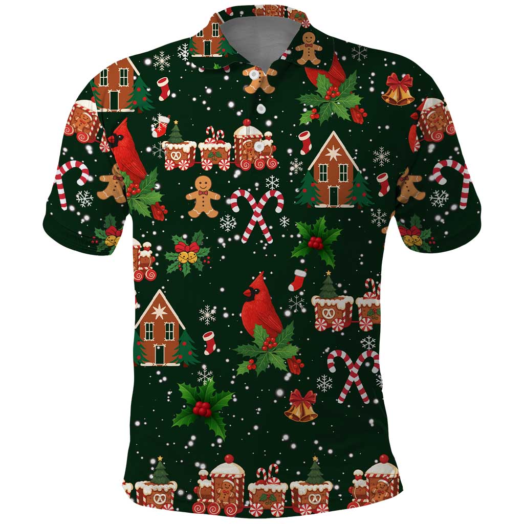 Love Cardinal Xmas Christmas Polo Shirt Xmas Holiday Patterns - Wonder Print Shop