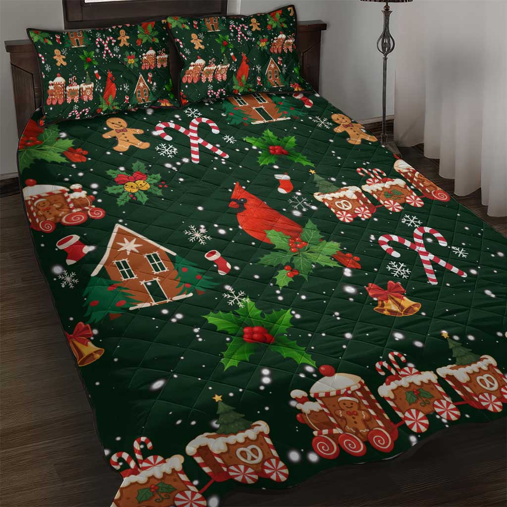 Love Cardinal Xmas Christmas Quilt Bed Set Xmas Holiday Patterns - Wonder Print Shop