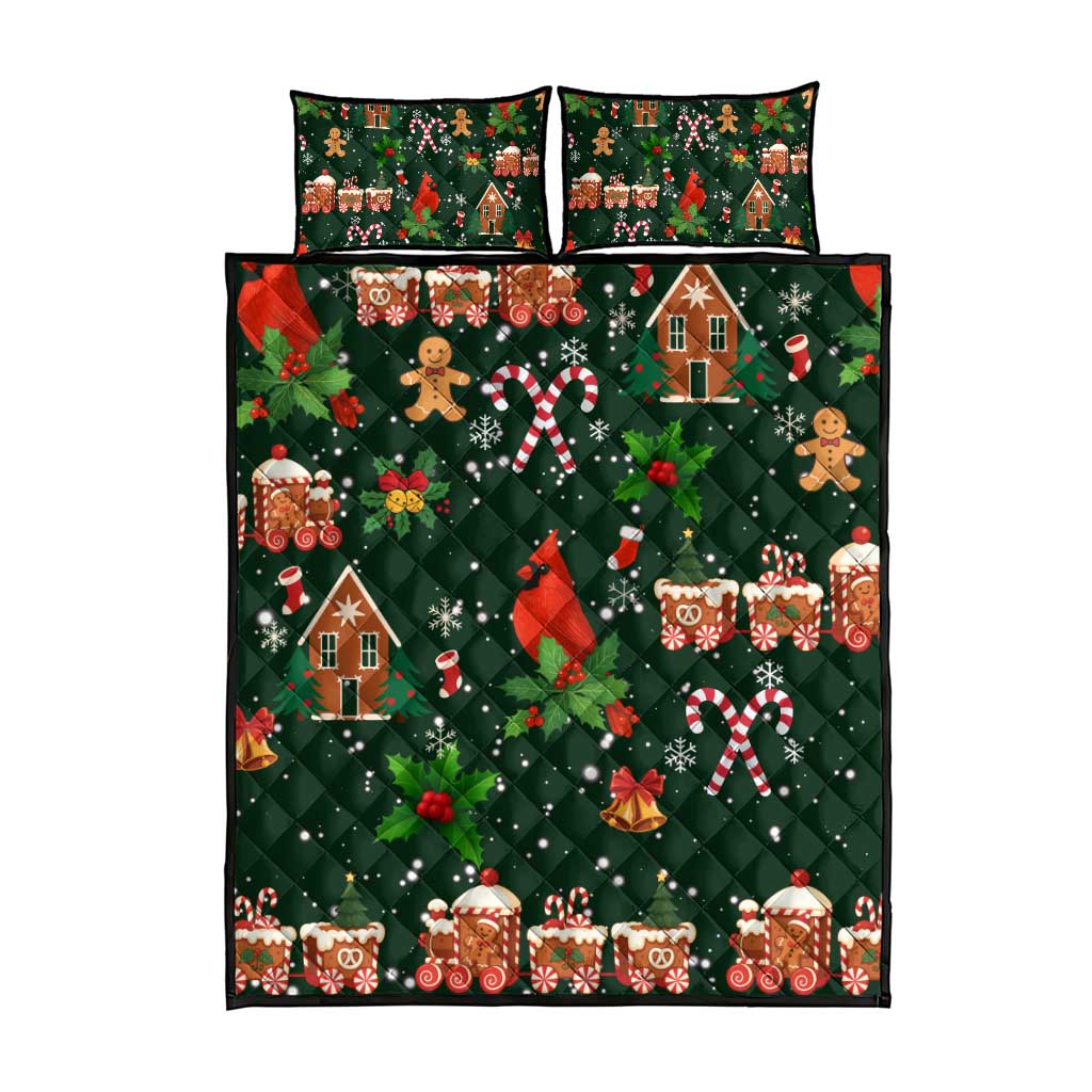 Love Cardinal Xmas Christmas Quilt Bed Set Xmas Holiday Patterns - Wonder Print Shop