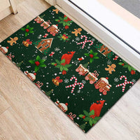 Love Cardinal Xmas Christmas Rubber Doormat Xmas Holiday Patterns - Wonder Print Shop