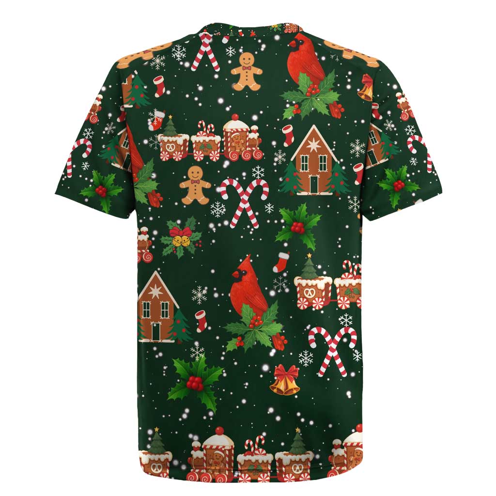 Love Cardinal Xmas Christmas Rugby Jersey Xmas Holiday Patterns - Wonder Print Shop