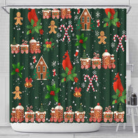 Love Cardinal Xmas Christmas Shower Curtain Xmas Holiday Patterns - Wonder Print Shop