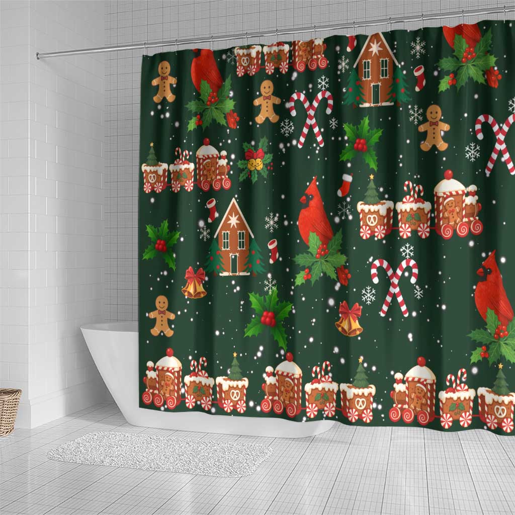 Love Cardinal Xmas Christmas Shower Curtain Xmas Holiday Patterns - Wonder Print Shop
