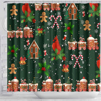 Love Cardinal Xmas Christmas Shower Curtain Xmas Holiday Patterns - Wonder Print Shop