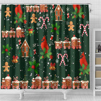 Love Cardinal Xmas Christmas Shower Curtain Xmas Holiday Patterns - Wonder Print Shop