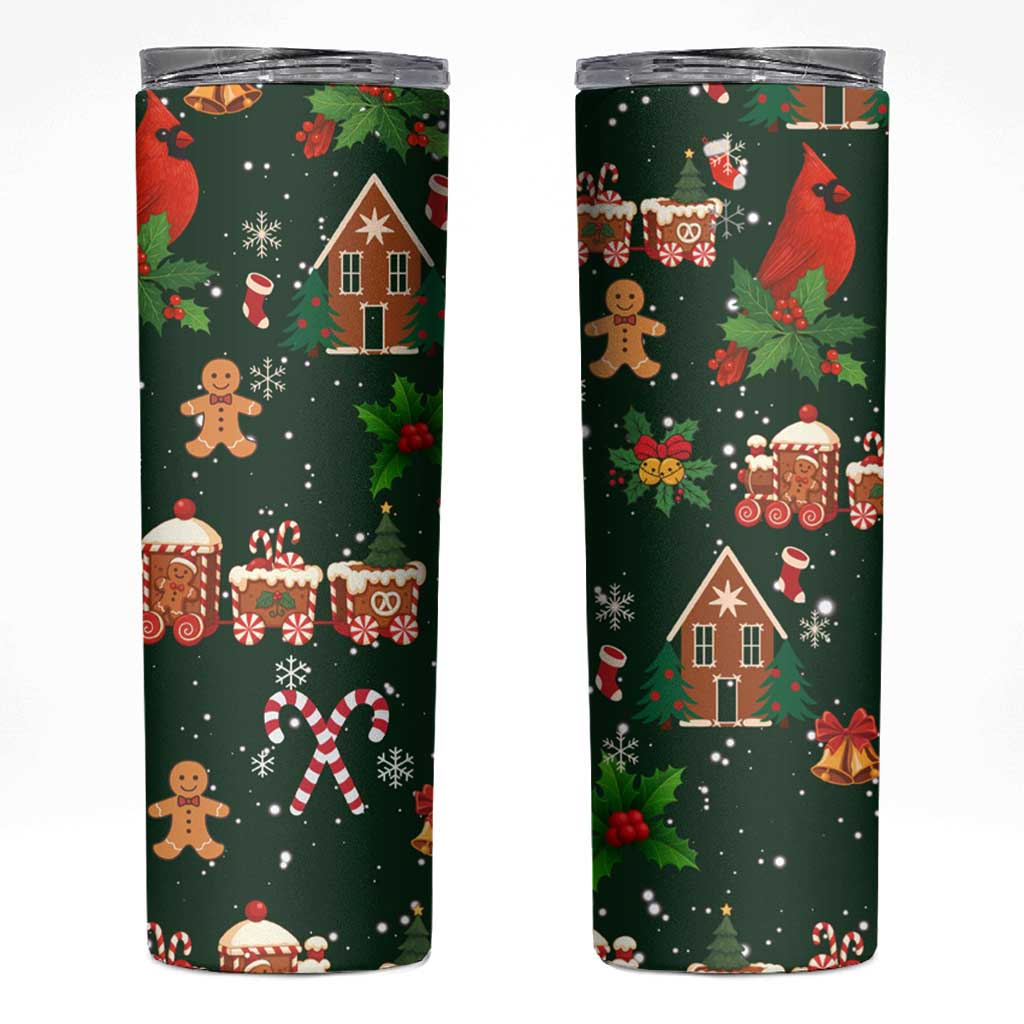 Love Cardinal Xmas Christmas Skinny Tumbler Xmas Holiday Patterns - Wonder Print Shop
