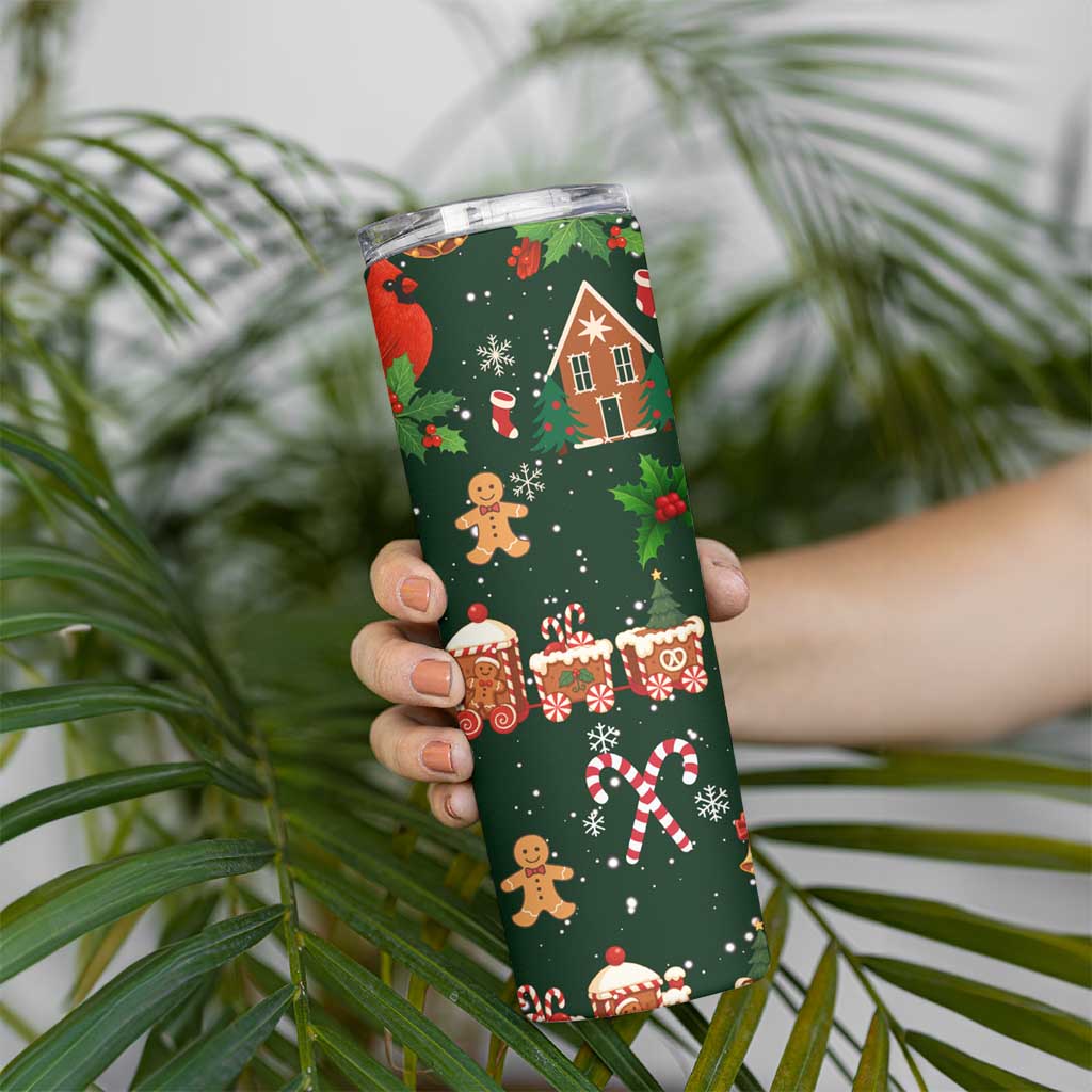 Love Cardinal Xmas Christmas Skinny Tumbler Xmas Holiday Patterns - Wonder Print Shop