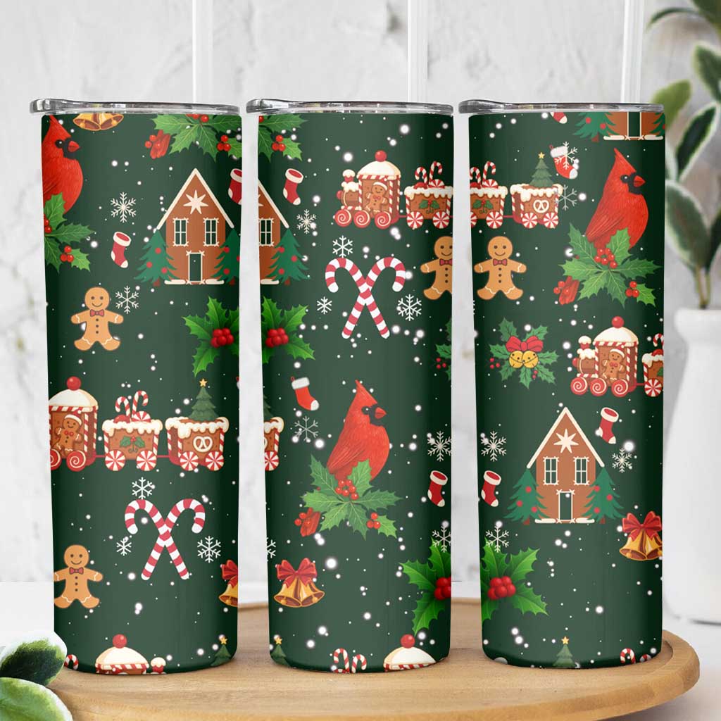 Love Cardinal Xmas Christmas Skinny Tumbler Xmas Holiday Patterns - Wonder Print Shop