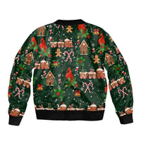 Love Cardinal Xmas Christmas Sleeve Zip Bomber Jacket Xmas Holiday Patterns - Wonder Print Shop