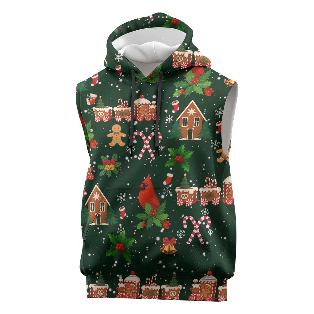 Love Cardinal Xmas Christmas Sleeveless Hoodie Xmas Holiday Patterns - Wonder Print Shop