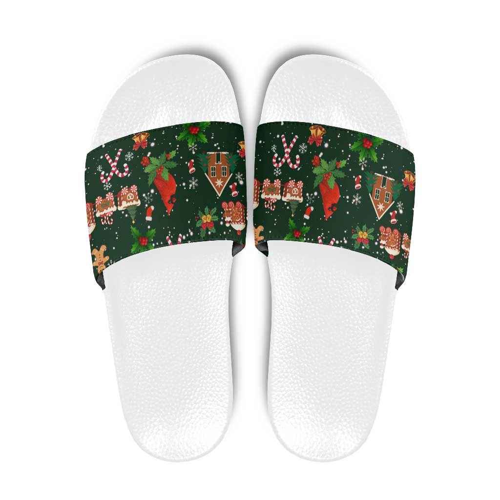 Love Cardinal Xmas Christmas Slide Sandals Xmas Holiday Patterns - Wonder Print Shop