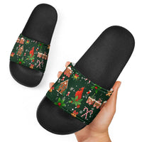 Love Cardinal Xmas Christmas Slide Sandals Xmas Holiday Patterns - Wonder Print Shop